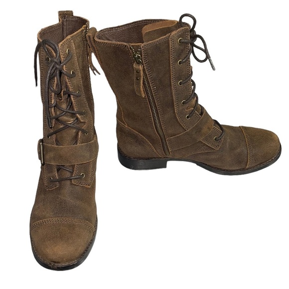UGG Marela suede lace up combat boots in brown. Size 8 GUC - Picture 9 of 14